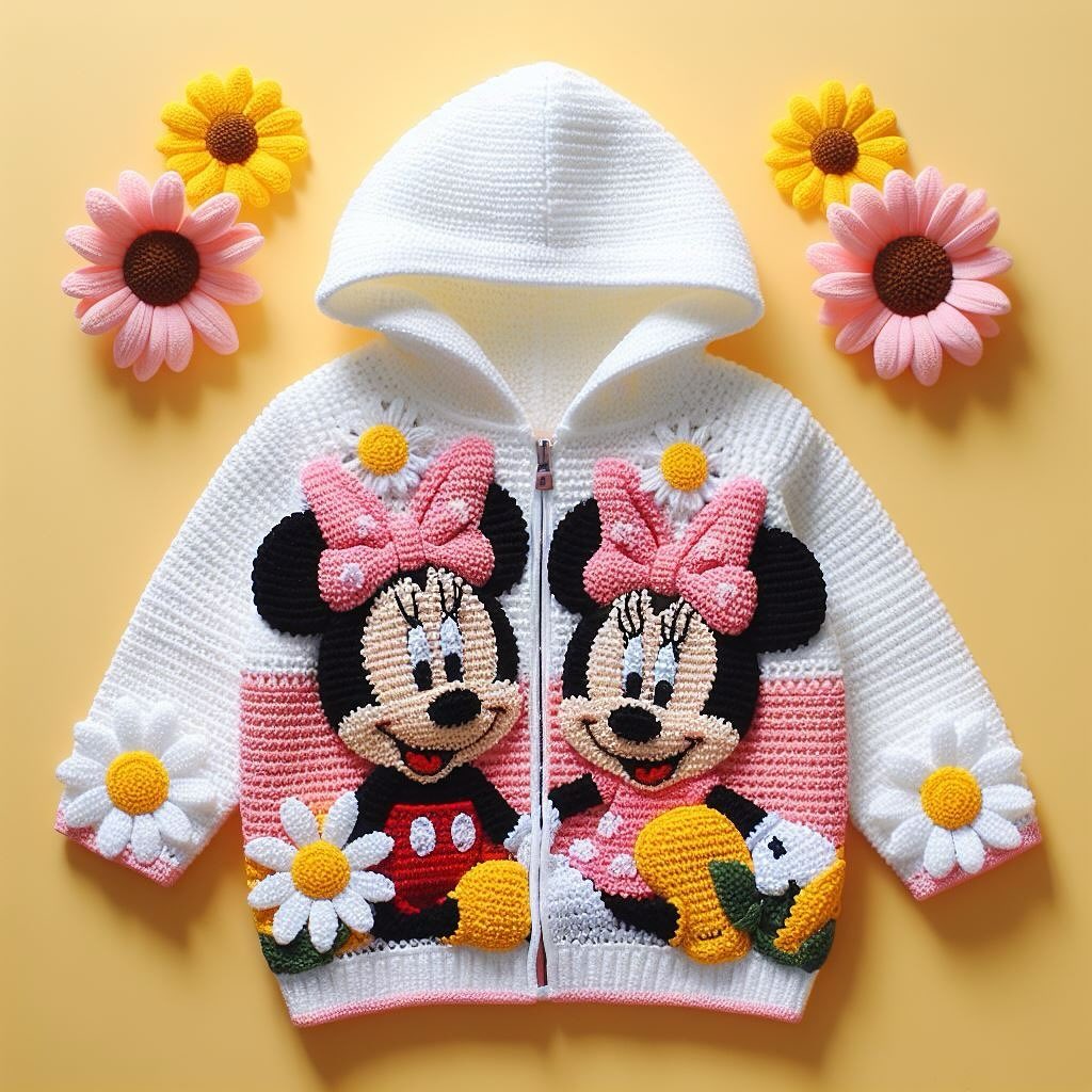 Mickey mouse cardigan models are all beautiful. 